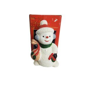 vintage 1990s holiday traditions porcelain snowman figurine